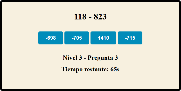 juego para resolver cálculos matemáticos